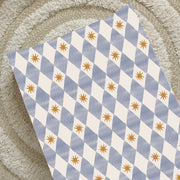 Anti-Roll Wedge Baby Changing Mat - Blue Harlequin image 1