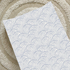 Anti-Roll Wedge Changing Mat - Blue Ocean Waves Print