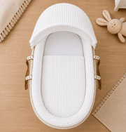 White Waffle Moses Basket Bedding Set (Basket Not Included!) image 1
