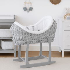 Deluxe Wicker Pod Moses Basket with Stand