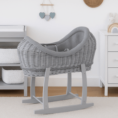 Deluxe Wicker Pod Moses Basket with Stand