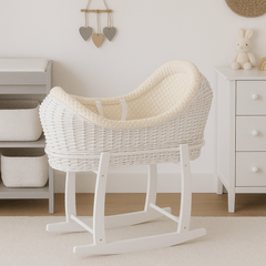 Deluxe Wicker Pod Moses Basket with Stand