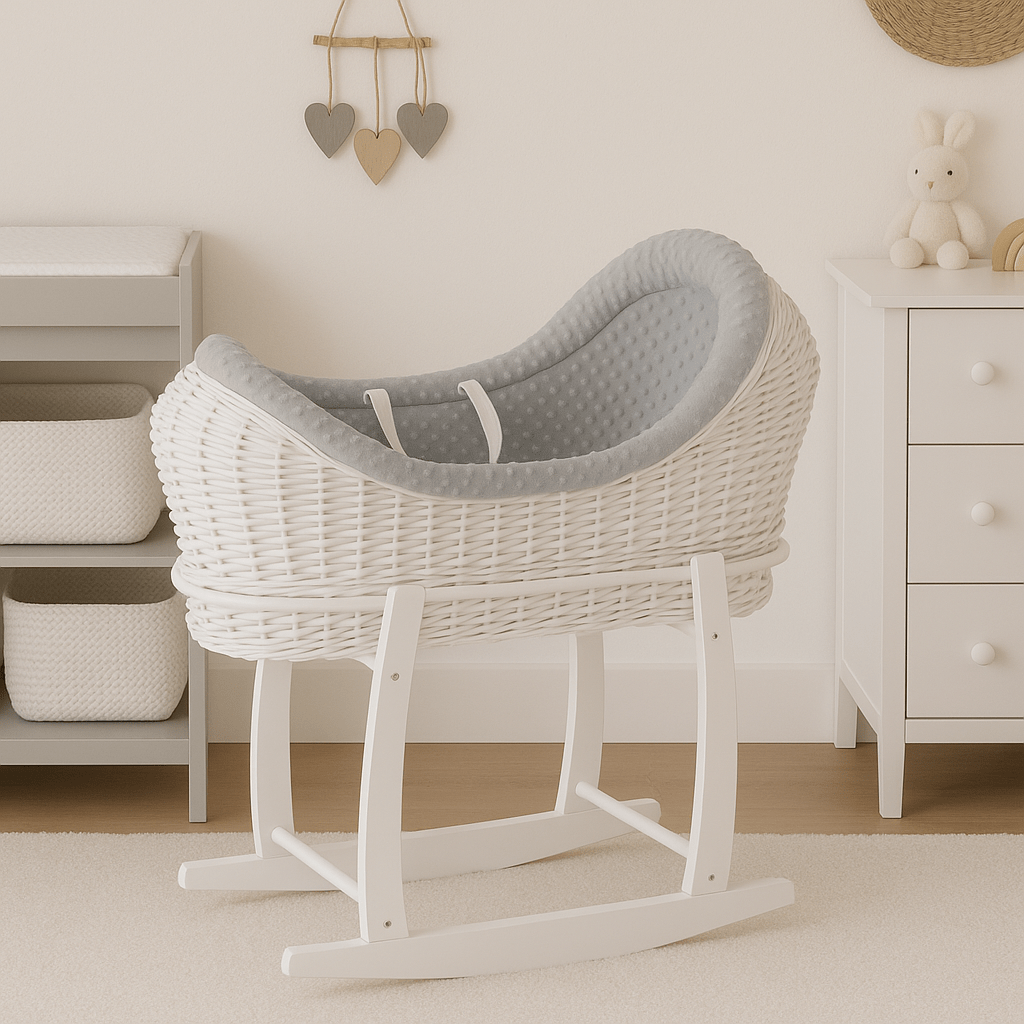 Deluxe Wicker Pod Moses Basket with Stand