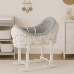 Deluxe Wicker Pod Moses Basket with Stand