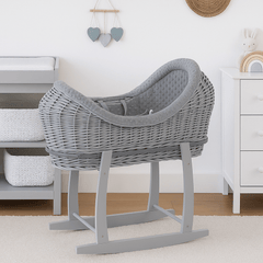 Deluxe Wicker Pod Moses Basket with Stand