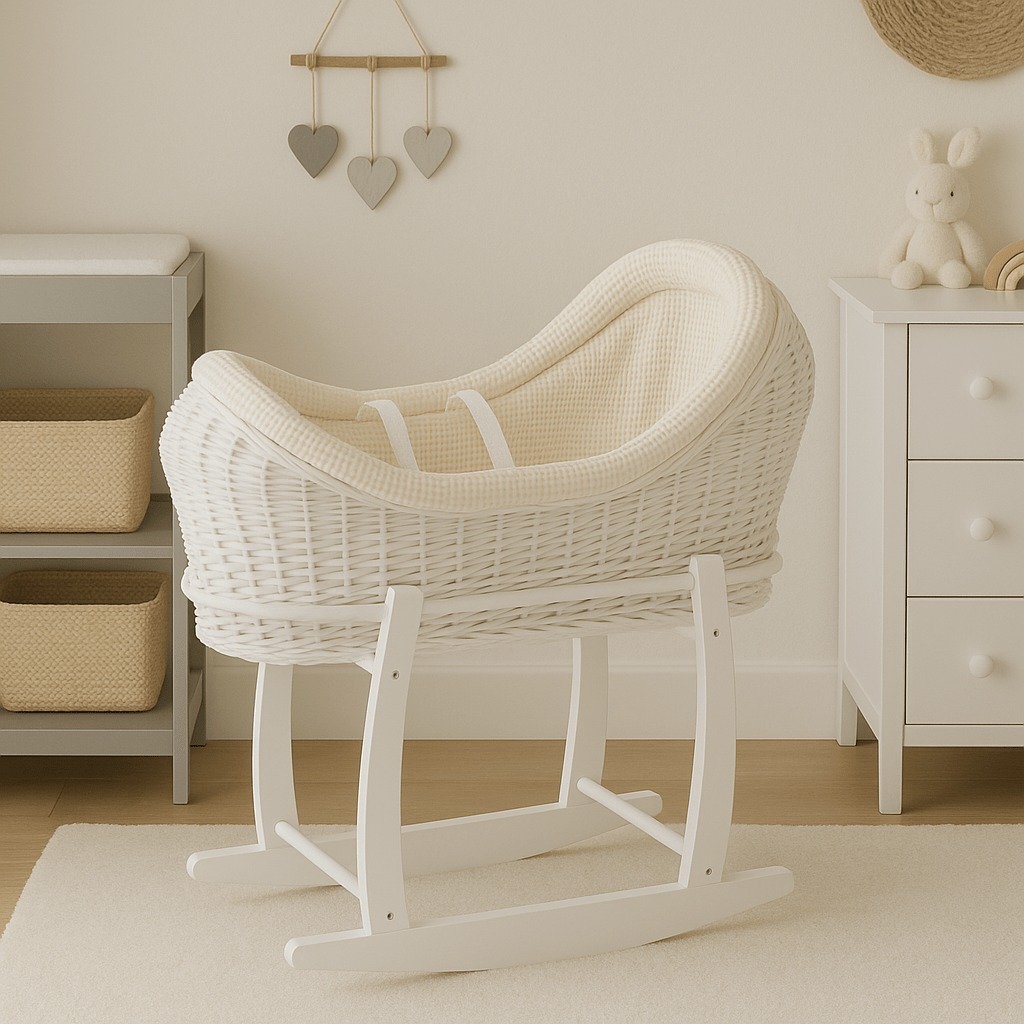 Deluxe Wicker Pod Moses Basket with Stand