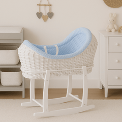 Deluxe Wicker Pod Moses Basket with Stand