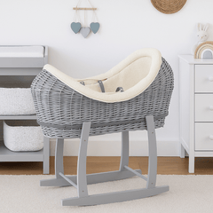 Deluxe Wicker Pod Moses Basket with Stand