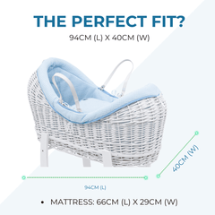 Deluxe Wicker Pod Moses Basket with Stand