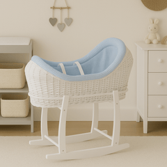 Deluxe Wicker Pod Moses Basket with Stand
