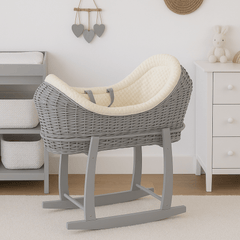 Deluxe Wicker Pod Moses Basket with Stand