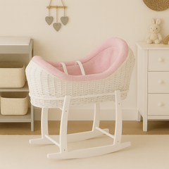 Deluxe Wicker Pod Moses Basket with Stand