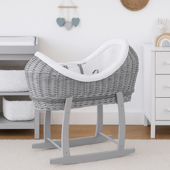 Deluxe Wicker Pod Moses Basket with Stand