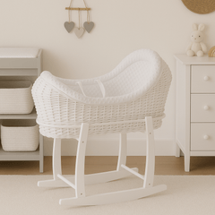 Deluxe Wicker Pod Moses Basket with Stand