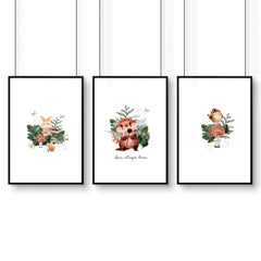 Woodland Nursery Wall Art Prints – Set of 3