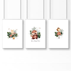 Woodland Nursery Wall Art Prints – Set of 3
