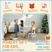 AIYAPLAY 3-in-1 Kids Table & Chair Set with Storage – White image 8