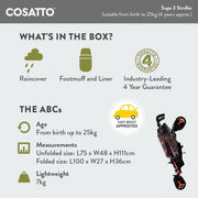 Cosatto Supa 3 Stroller - Charcoal Mister Fox image 10