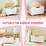 AIYAPLAY Toy Box with Lid & Wheels – White image 6