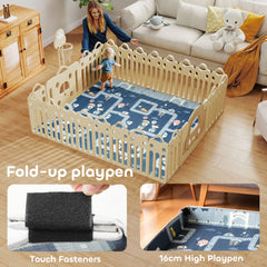 AIYAPLAY Foldable Baby Play Mat & Playpen – Reversible Traffic & Grey Diamond Design