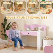 AIYAPLAY Kids Desk & Chair Set with Drawer – Pink image 3