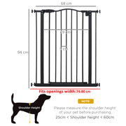 PawHut Pressure Fit Baby Safety Gate – 74–80cm, Black image 3