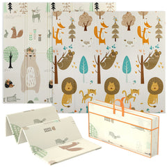 AIYAPLAY Double-Sided Foldable Baby Play Mat – Animal Design