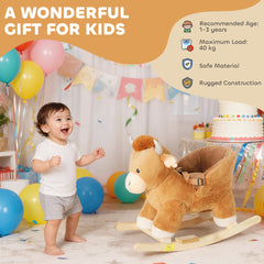 AIYAPLAY Baby Rocking Horse with Safety Belt – Brown