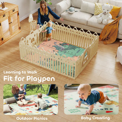 AIYAPLAY Dinosaur-Themed Baby Play Mat – Double-Sided, Foldable, 177 x 146 cm
