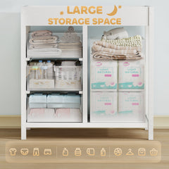 AIYAPLAY Baby Changing Unit with 4 Storage Drawers & Changing Mat – White