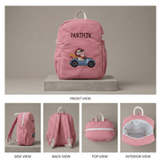 Handcrafted Little Racer Lion Kids Backpack image 2