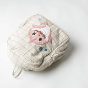 Pink Shark Personalised School Bag, Hand-Embroidered image 5