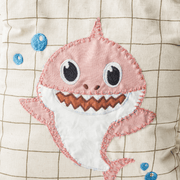 Pink Shark Personalised School Bag, Hand-Embroidered image 3