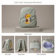 Handcrafted Study Buddy Dino Kids Backpack image 2