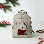 Winter Bear Embroidered Kids Backpack – Limited Christmas Edition image 2