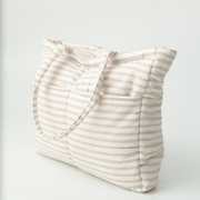 Almond Stripe Tote Nappy Bag (100% Cotton) image 10