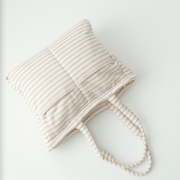 Almond Stripe Tote Nappy Bag (100% Cotton) image 8