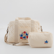 Hand Embroidered Songbirds Perch Nappy Bag (Pure Cotton) image 4